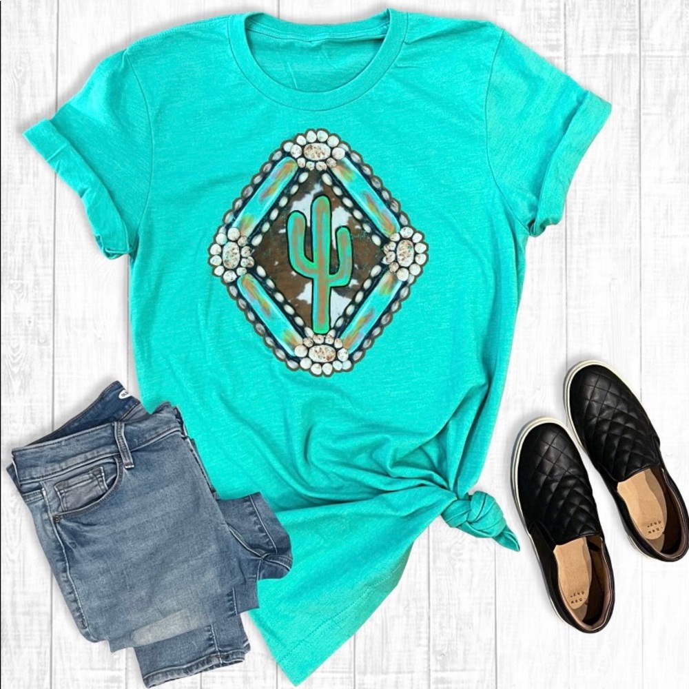 Turquois Jewel Cactus Tee